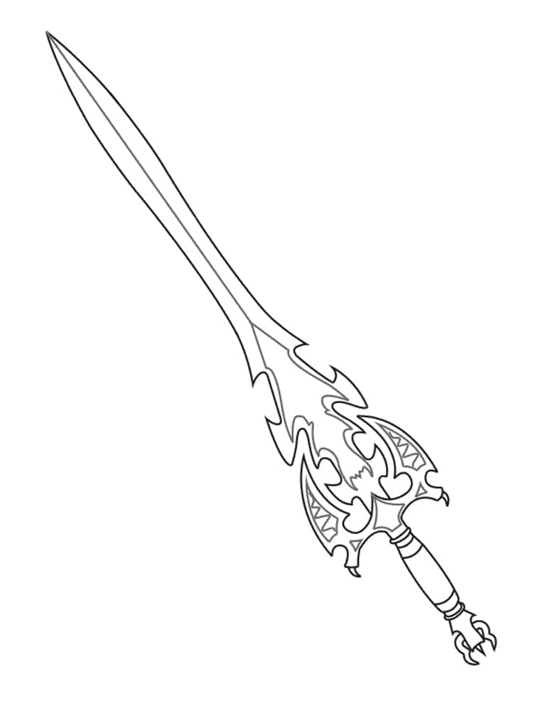 Dibujo para colorear: Espada (Objetos) #187191 - Dibujos para Colorear e Imprimir Gratis