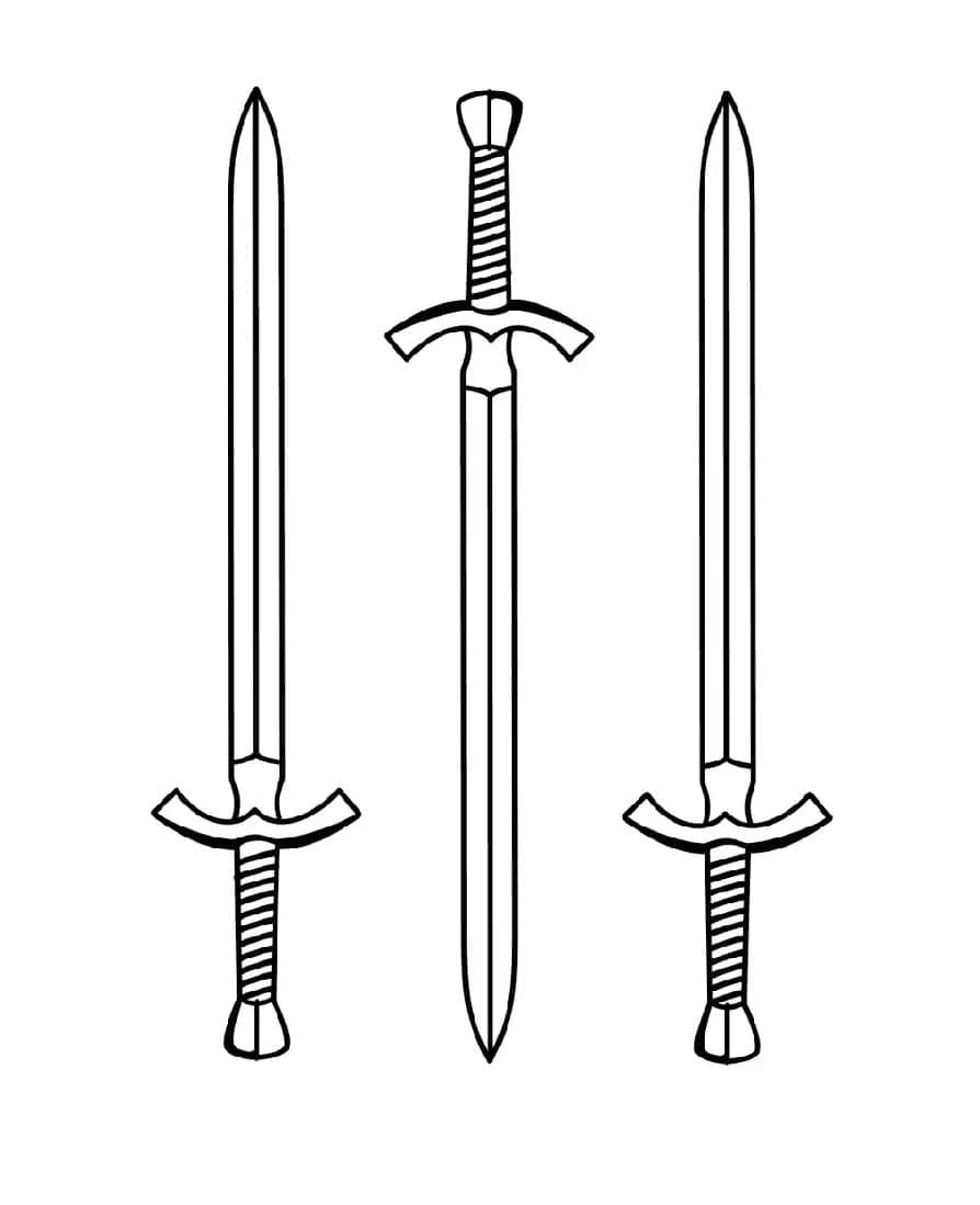 Dibujo para colorear: Espada (Objetos) #187205 - Dibujos para Colorear e Imprimir Gratis