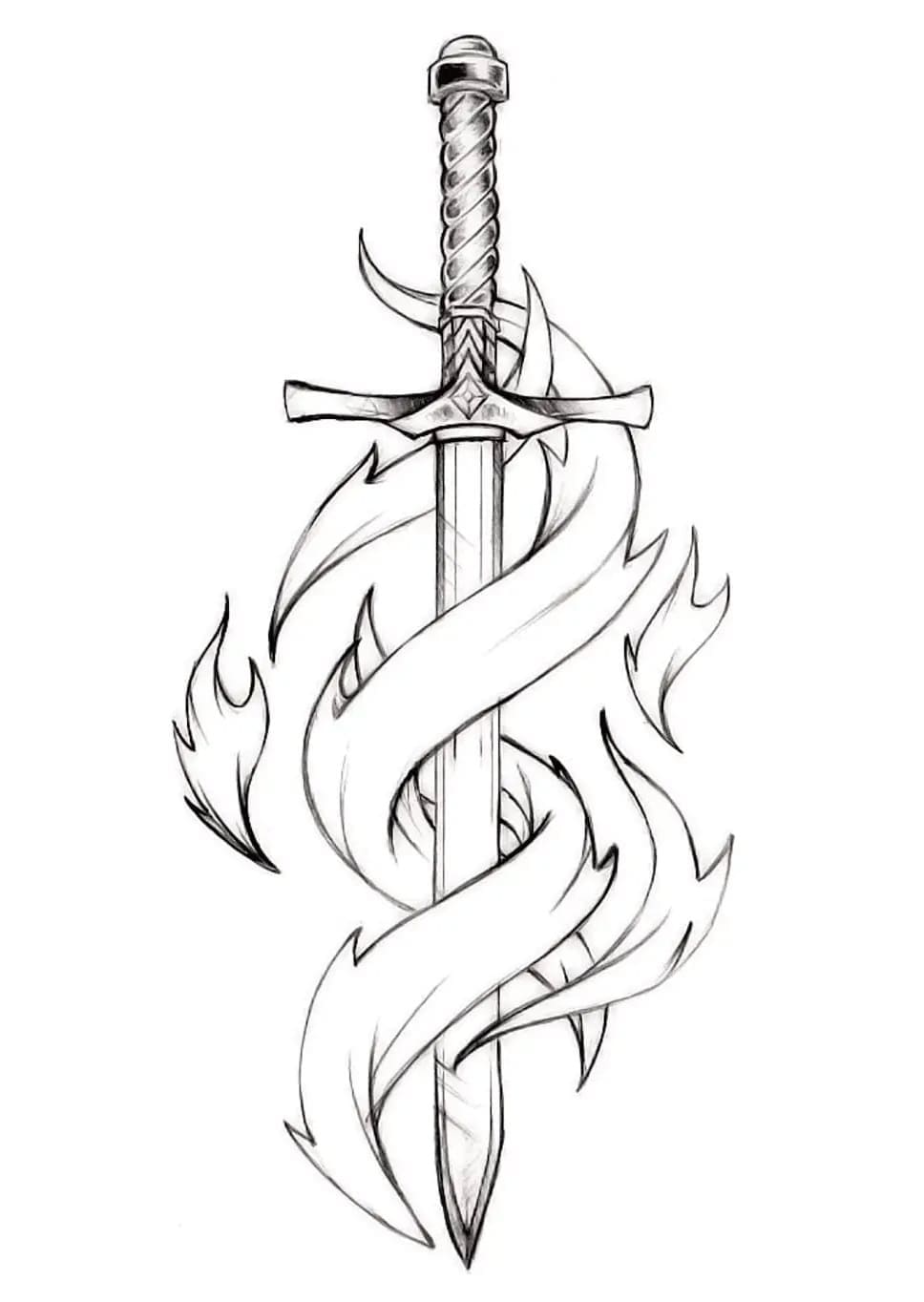 Dibujo para colorear: Espada (Objetos) #187207 - Dibujos para Colorear e Imprimir Gratis