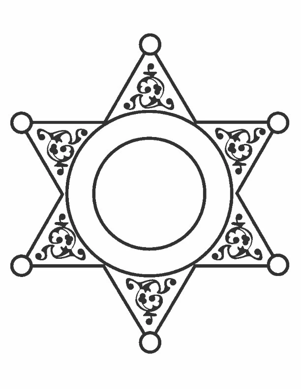Dibujo para colorear: Estrella de Sheriff (Objetos) #118674 - Dibujos para Colorear e Imprimir Gratis