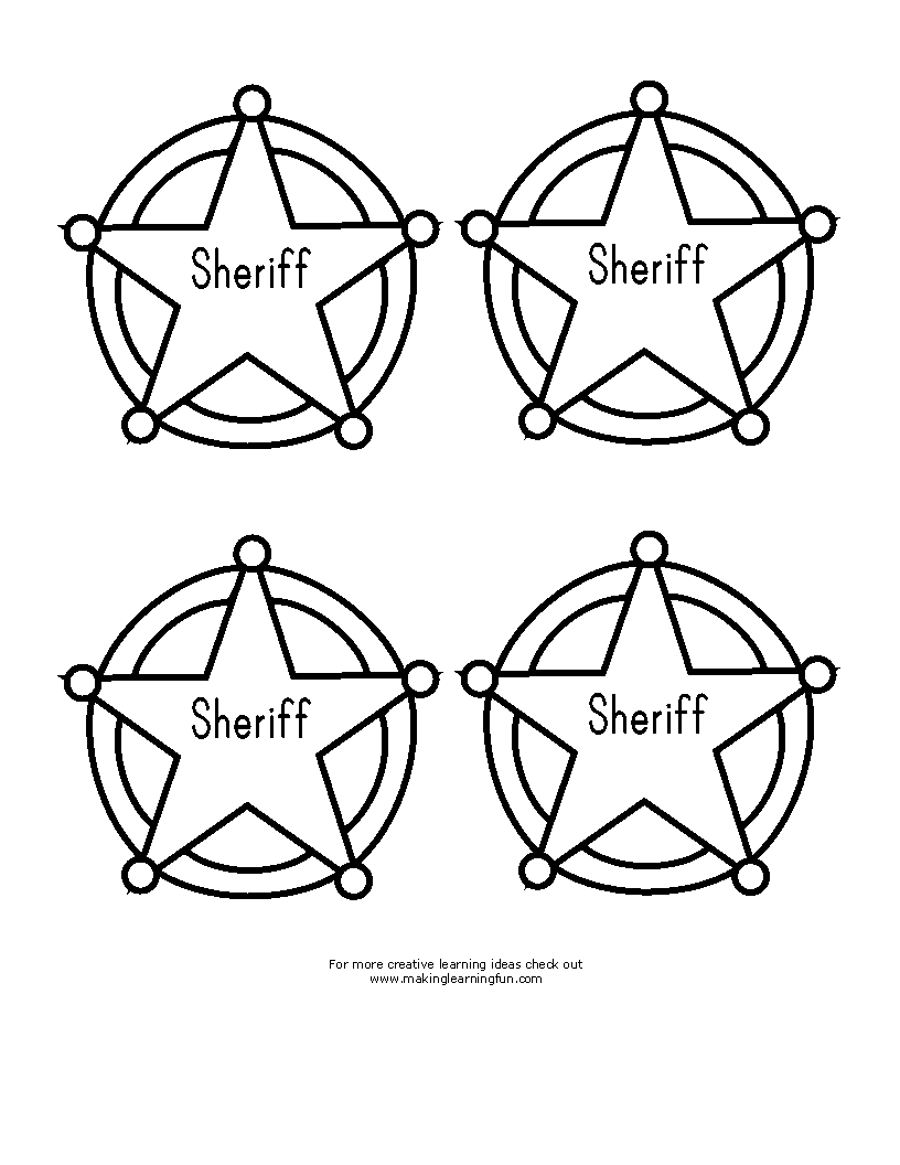 Dibujo para colorear: Estrella de Sheriff (Objetos) #118703 - Dibujos para Colorear e Imprimir Gratis