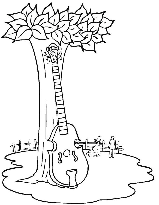 Dibujo para colorear: Instrumentos musicales (Objetos) #167178 - Dibujos para Colorear e Imprimir Gratis