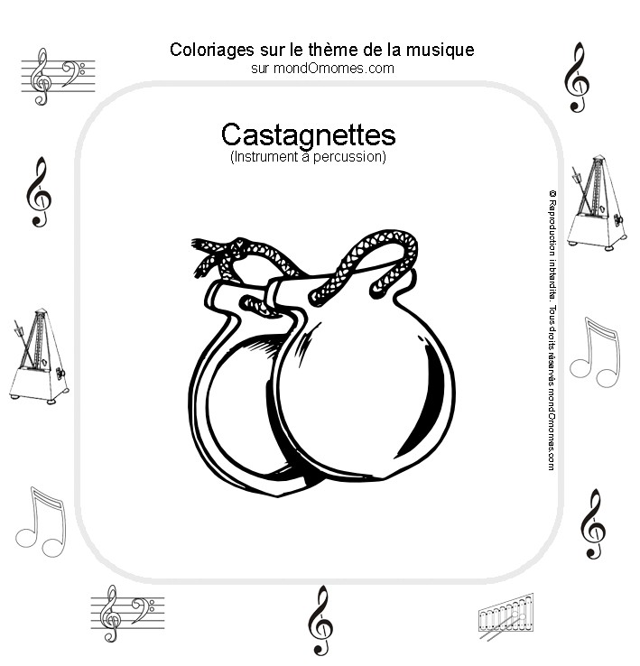 Dibujo para colorear: Instrumentos musicales (Objetos) #167184 - Dibujos para Colorear e Imprimir Gratis