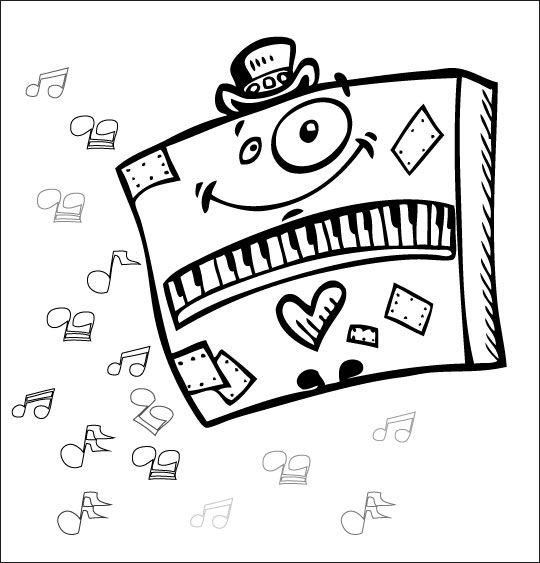 Dibujo para colorear: Instrumentos musicales (Objetos) #167344 - Dibujos para Colorear e Imprimir Gratis