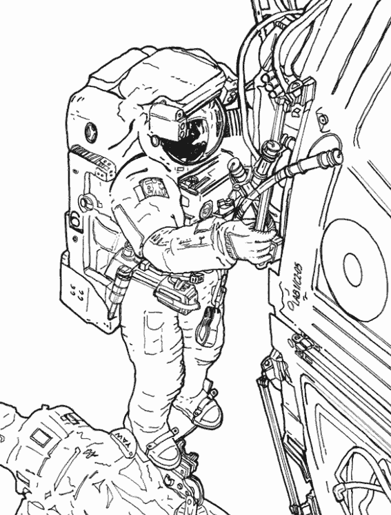 Dibujo para colorear: Astronauta (Ocupaciones) #87599 - Dibujos para Colorear e Imprimir Gratis