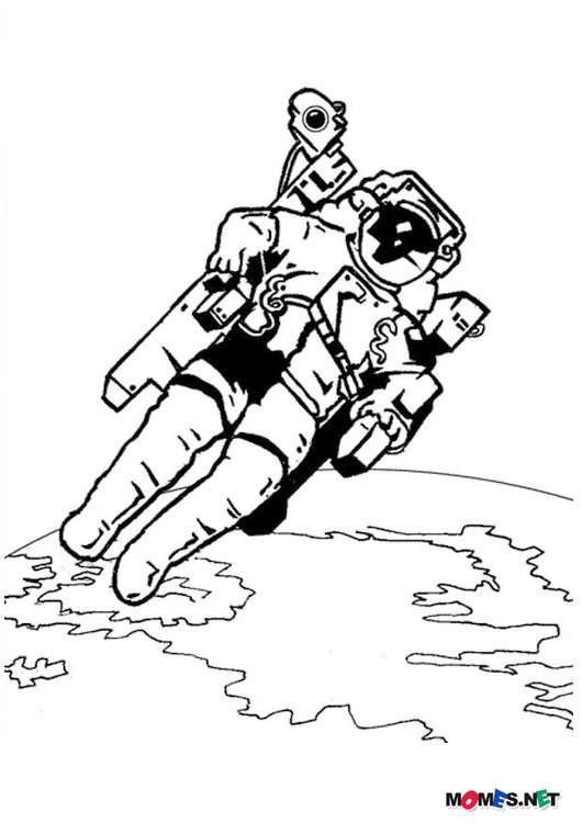 Dibujo para colorear: Astronauta (Ocupaciones) #87601 - Dibujos para Colorear e Imprimir Gratis