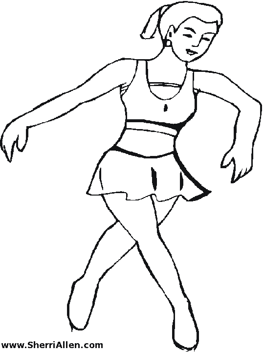 Dibujo para colorear: Bailarín / Bailarina (Ocupaciones) #92113 - Dibujos para Colorear e Imprimir Gratis