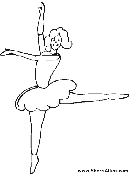 Dibujo para colorear: Bailarín / Bailarina (Ocupaciones) #92139 - Dibujos para Colorear e Imprimir Gratis