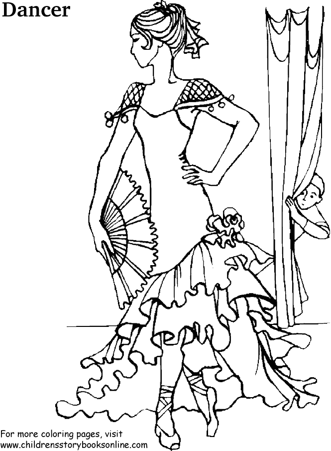 Dibujo para colorear: Bailarín / Bailarina (Ocupaciones) #92149 - Dibujos para Colorear e Imprimir Gratis