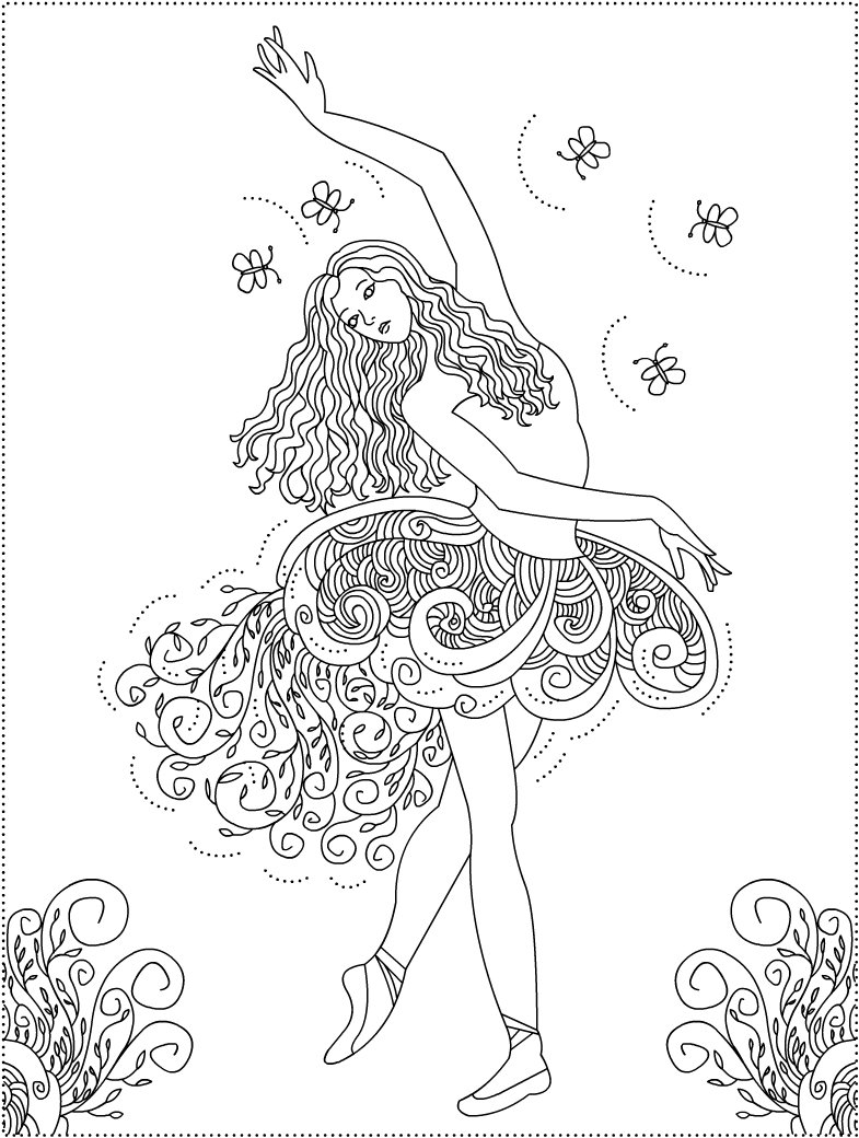 Dibujo para colorear: Bailarín / Bailarina (Ocupaciones) #92200 - Dibujos para Colorear e Imprimir Gratis