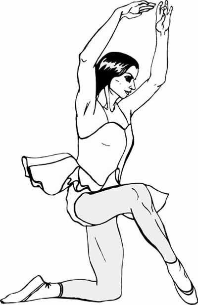 Dibujo para colorear: Bailarín / Bailarina (Ocupaciones) #92202 - Dibujos para Colorear e Imprimir Gratis