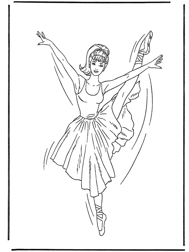 Dibujo para colorear: Bailarín / Bailarina (Ocupaciones) #92227 - Dibujos para Colorear e Imprimir Gratis