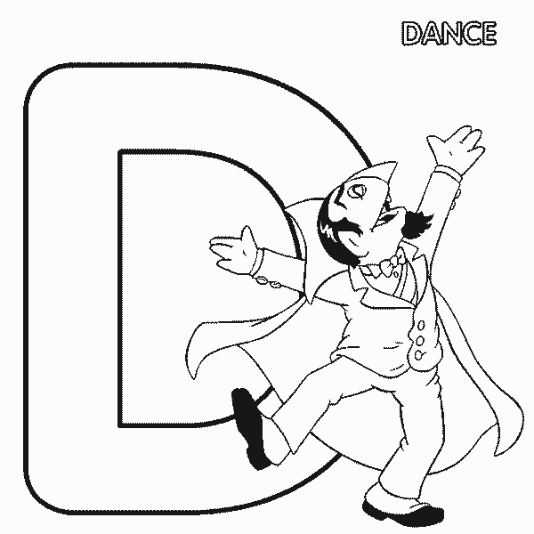 Dibujo para colorear: Bailarín / Bailarina (Ocupaciones) #92232 - Dibujos para Colorear e Imprimir Gratis