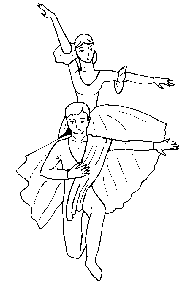 Dibujo para colorear: Bailarín / Bailarina (Ocupaciones) #92293 - Dibujos para Colorear e Imprimir Gratis