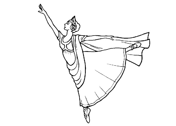 Dibujo para colorear: Bailarín / Bailarina (Ocupaciones) #92316 - Dibujos para Colorear e Imprimir Gratis