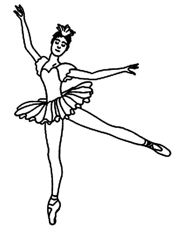 Dibujo para colorear: Bailarín / Bailarina (Ocupaciones) #92360 - Dibujos para Colorear e Imprimir Gratis