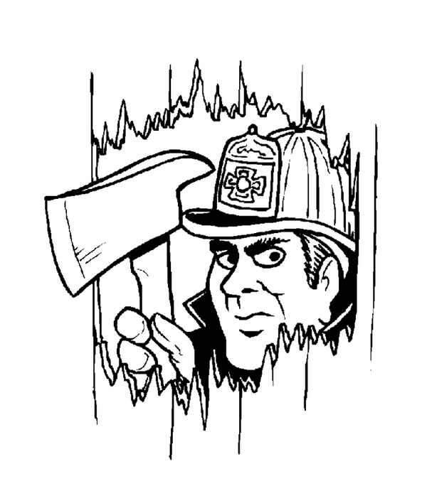 Dibujo para colorear: Bombero (Ocupaciones) #105551 - Dibujos para Colorear e Imprimir Gratis