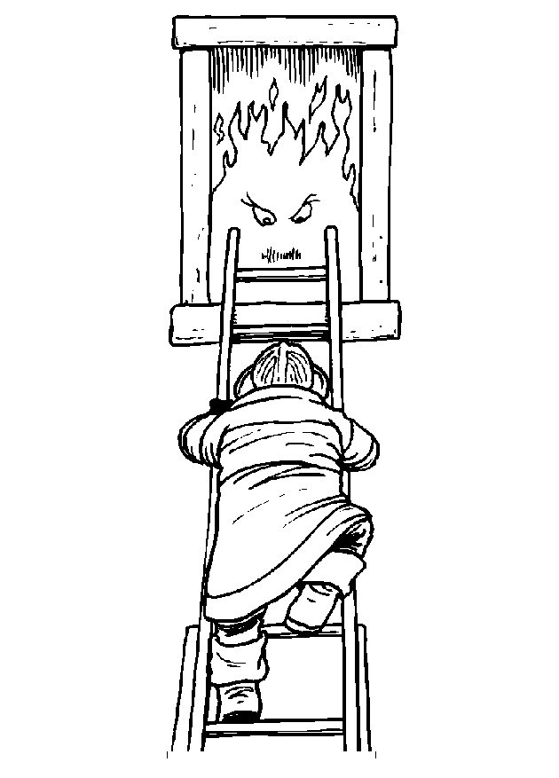 Dibujo para colorear: Bombero (Ocupaciones) #105571 - Dibujos para Colorear e Imprimir Gratis