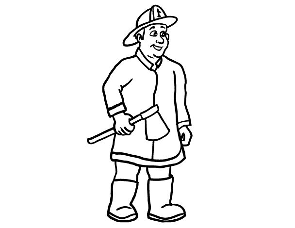 Dibujo para colorear: Bombero (Ocupaciones) #105706 - Dibujos para Colorear e Imprimir Gratis