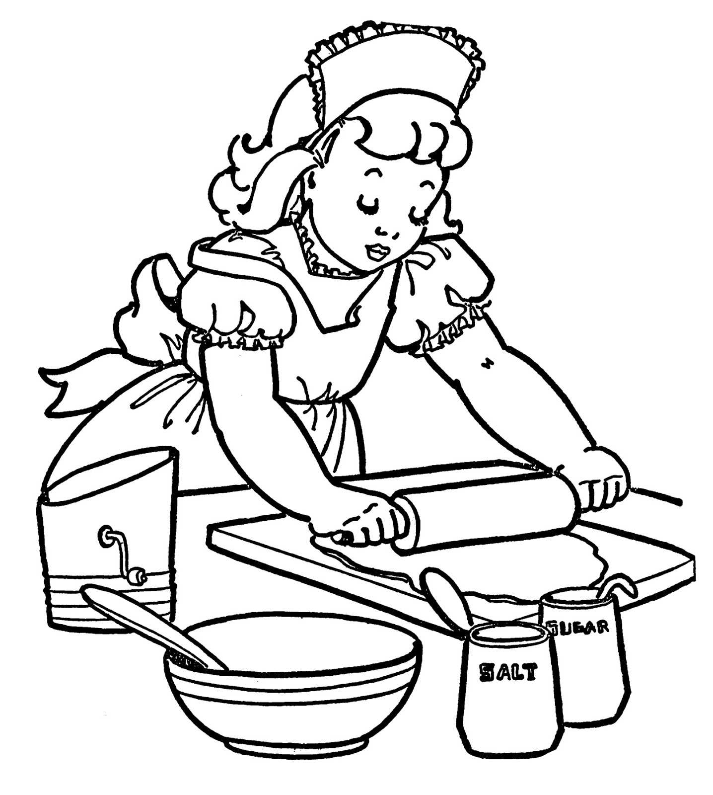 Dibujo para colorear: Cocinero / Cocinera (Ocupaciones) #91770 - Dibujos para Colorear e Imprimir Gratis