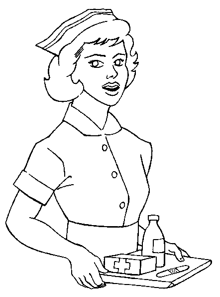 Dibujo para colorear: Enfermera (Ocupaciones) #170398 - Dibujos para Colorear e Imprimir Gratis