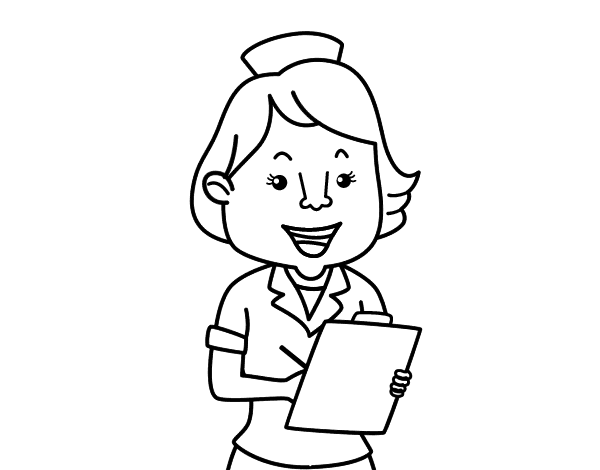 Dibujo para colorear: Enfermera (Ocupaciones) #170416 - Dibujos para Colorear e Imprimir Gratis