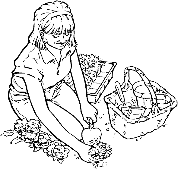 Dibujo para colorear: Florista (Ocupaciones) #170345 - Dibujos para Colorear e Imprimir Gratis