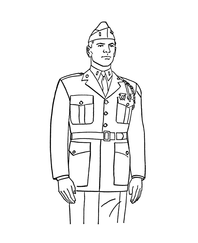 Dibujo para colorear: Militar (Ocupaciones) #102381 - Dibujos para Colorear e Imprimir Gratis