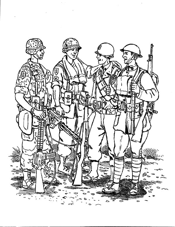 Dibujo para colorear: Militar (Ocupaciones) #102394 - Dibujos para Colorear e Imprimir Gratis