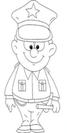 Dibujo para colorear: Oficial de policia (Ocupaciones) #105484 - Dibujos para Colorear e Imprimir Gratis