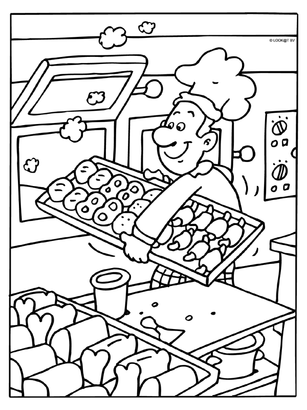 Dibujo para colorear: Panadero (Ocupaciones) #89886 - Dibujos para Colorear e Imprimir Gratis