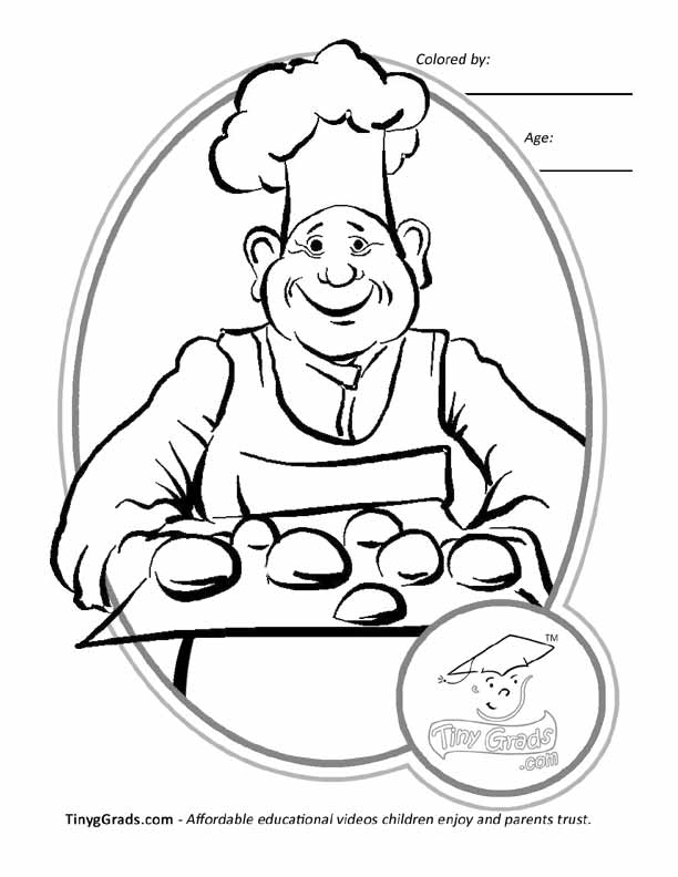 Dibujo para colorear: Panadero (Ocupaciones) #89906 - Dibujos para Colorear e Imprimir Gratis