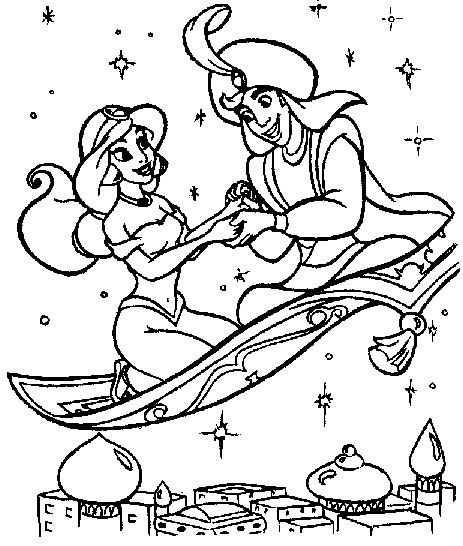 Dibujo para colorear: Aladdin (Películas de animación) #127590 - Dibujos para Colorear e Imprimir Gratis