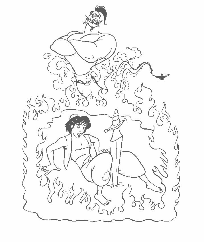 Dibujo gratuito Aladino #127711 de la coleccion Películas de Animación para imprimir