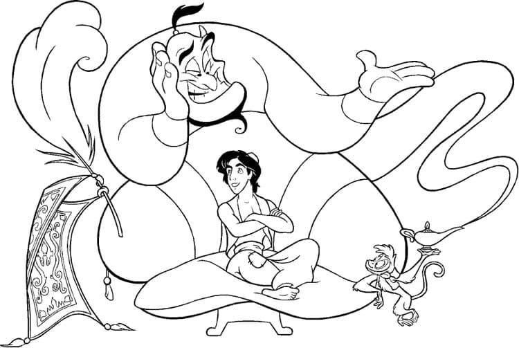 Dibujo gratuito Aladino #189256 de la coleccion Películas de Animación para imprimir