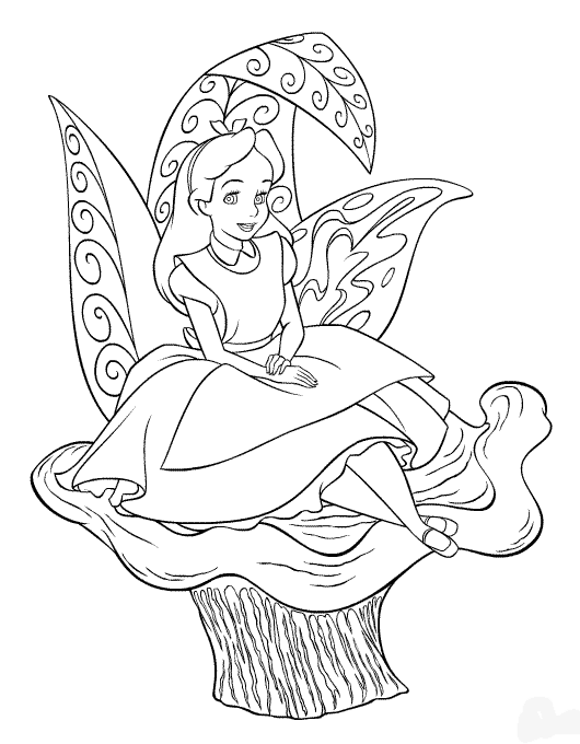 Dibujo gratuito Alicia en el País de las Maravillas #127965 de la coleccion Películas de Animación para imprimir