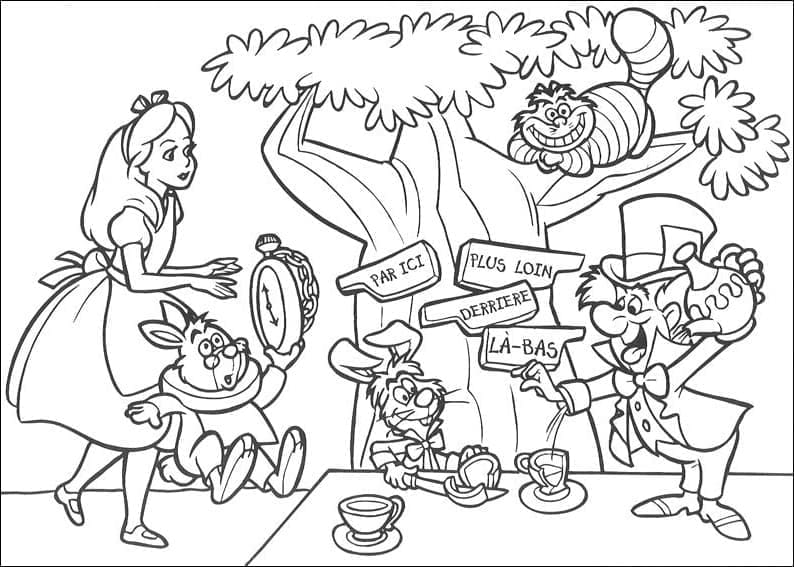 Dibujo gratuito Alicia en el País de las Maravillas #202812 de la coleccion Películas de Animación para imprimir