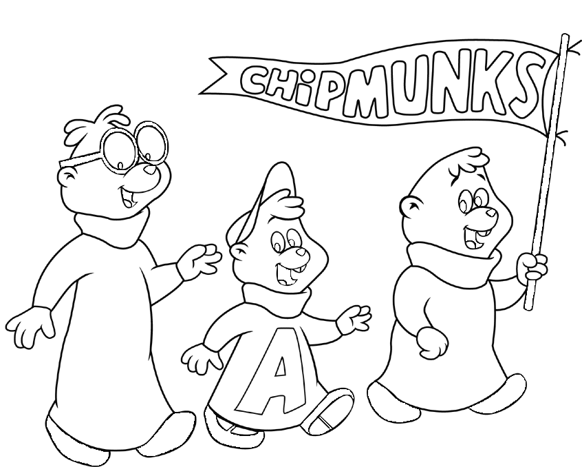 Dibujo para colorear: Alvin and the Chipmunks (Películas de animación) #128319 - Dibujos para Colorear e Imprimir Gratis