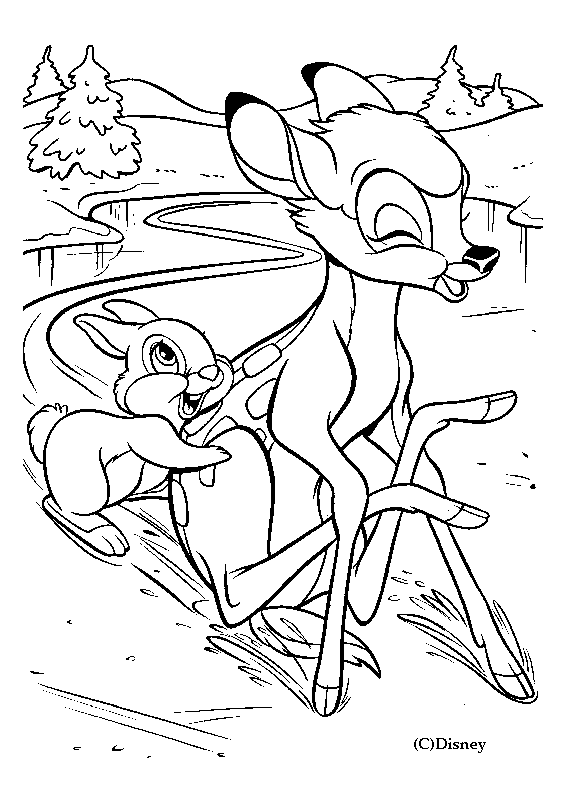 Dibujo para colorear: Bambi (Películas de animación) #128547 - Dibujos para Colorear e Imprimir Gratis