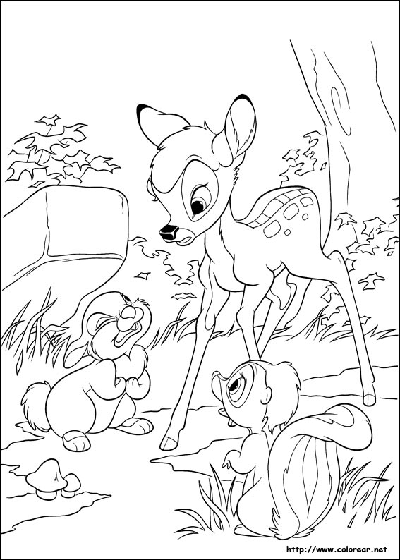 Dibujo para colorear: Bambi (Películas de animación) #128629 - Dibujos para Colorear e Imprimir Gratis