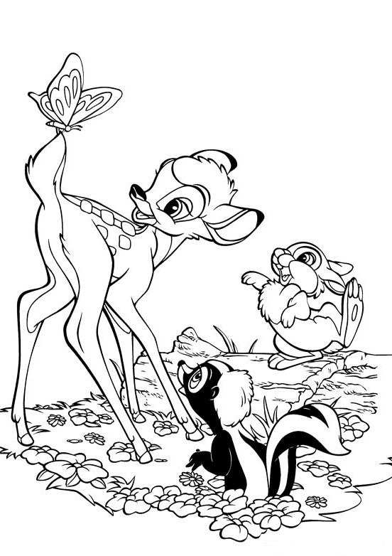 Dibujo para colorear: Bambi (Películas de animación) #128648 - Dibujos para Colorear e Imprimir Gratis