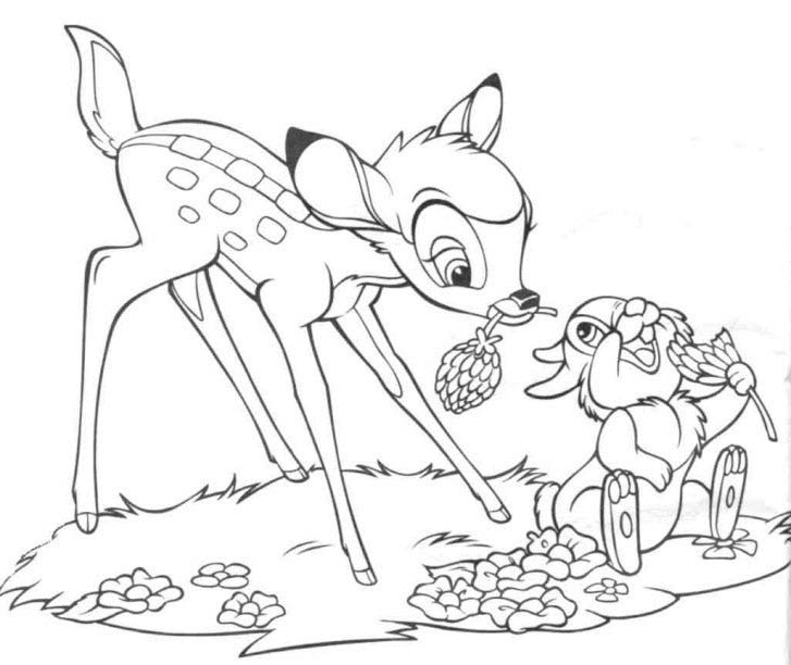 Dibujo para colorear: Bambi (Películas de animación) #128668 - Dibujos para Colorear e Imprimir Gratis