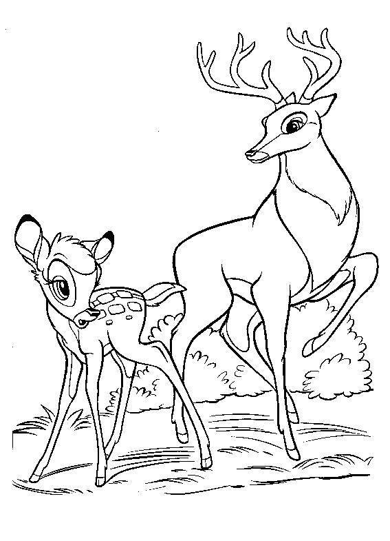 Dibujo para colorear: Bambi (Películas de animación) #128670 - Dibujos para Colorear e Imprimir Gratis