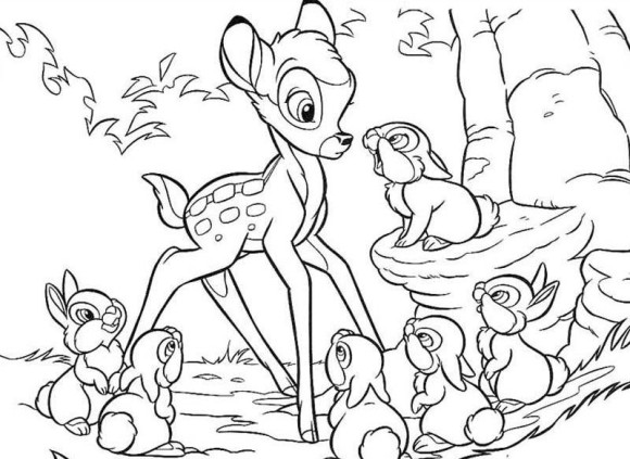 Dibujo para colorear: Bambi (Películas de animación) #128735 - Dibujos para Colorear e Imprimir Gratis