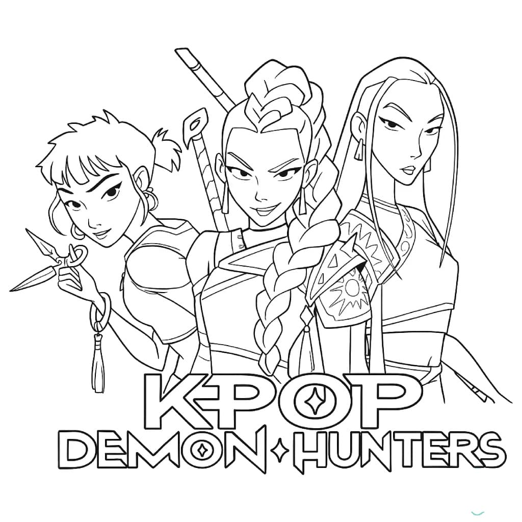 Dibujo gratuito Cazadores de Demonios de KPop #221160 de la coleccion Películas de Animación para imprimir