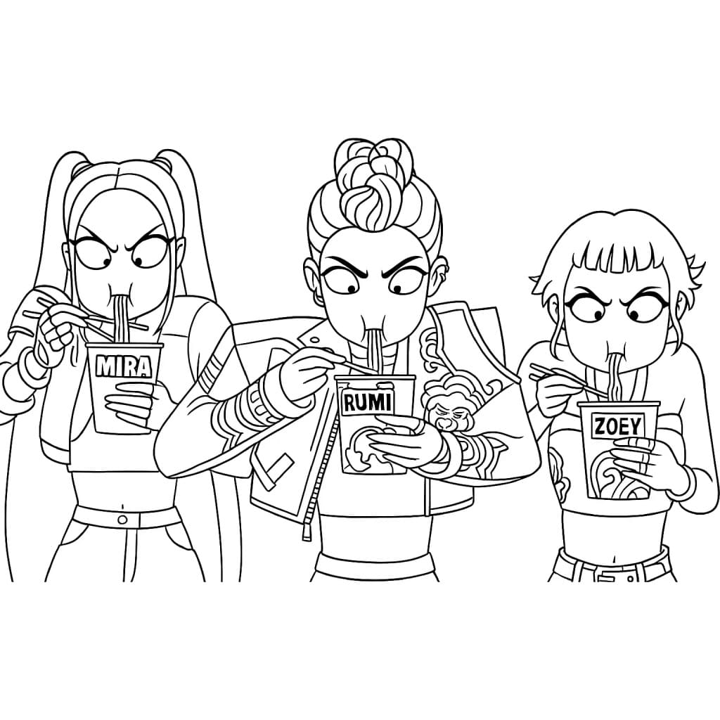 Dibujo gratuito Cazadores de Demonios de KPop #221161 de la coleccion Películas de Animación para imprimir