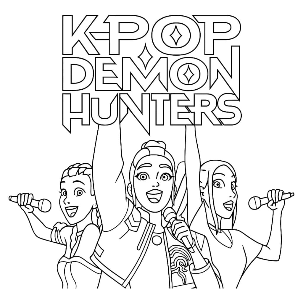 Dibujo gratuito Cazadores de Demonios de KPop #221165 de la coleccion Películas de Animación para imprimir