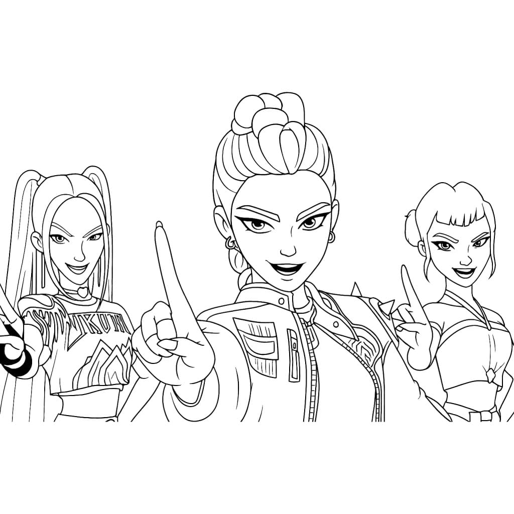 Dibujo para colorear: Cazadores de Demonios de KPop (Películas de Animación) #221174 - Dibujos para Colorear e Imprimir Gratis