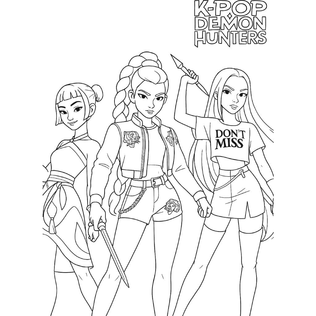 Dibujo gratuito Cazadores de Demonios de KPop #221178 de la coleccion Películas de Animación para imprimir