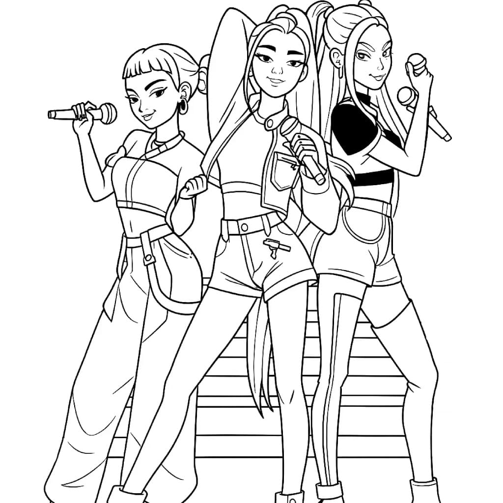 Dibujo gratuito Cazadores de Demonios de KPop #221180 de la coleccion Películas de Animación para imprimir